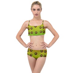 Sun Flowers For Iconic Pleasure In Pumpkin Time Layered Top Bikini Set by pepitasart