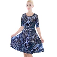 Touchy Quarter Sleeve A-line Dress by MRNStudios