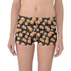 Orange Dandelions On A Dark Background Reversible Boyleg Bikini Bottoms by SychEva