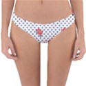 Red vector roses and black polka dots pattern Reversible Hipster Bikini Bottoms View3