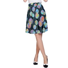 Multi-colored Circles A-line Skirt by SychEva