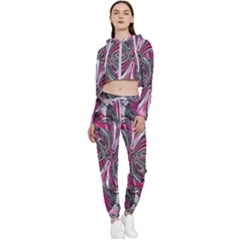 Mixed Signals Cropped Zip Up Lounge Set by MRNStudios