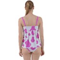 Pink Cow spots, large version, animal fur print in pastel colors Twist Front Tankini Set View2