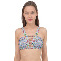 Beautiful Bright Butterflies Are Flying Cage Up Bikini Top by SychEva
