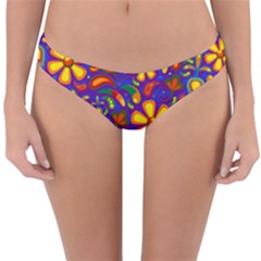 Gay Pride Rainbow Floral Paisley Reversible Hipster Bikini Bottoms by VernenInk