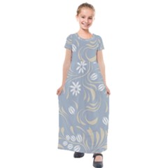 Folk Flowers Pattern Floral Surface Design Seamless Pattern Kids  Short Sleeve Maxi Dress by Eskimos