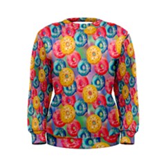 Multicolored Donuts Women s Sweatshirt