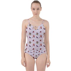 Bullfinches Sit On Branches Cut Out Top Tankini Set by SychEva