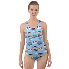 Look Cat Cut-out Back One Piece Swimsuit