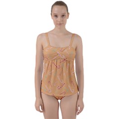 Sweet Christmas Candy Twist Front Tankini Set by SychEva