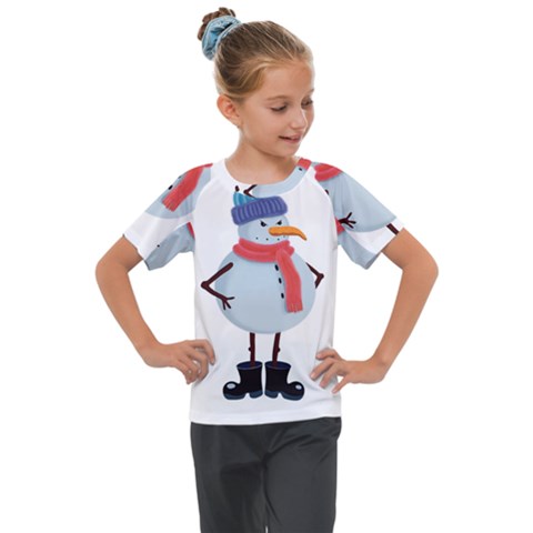 Angry Snowman Kids  Mesh Piece Tee by SychEva