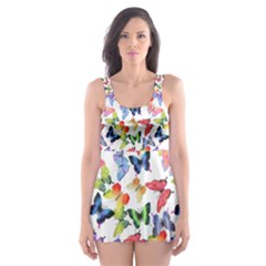 Multicolored Butterflies Skater Dress Swimsuit by SychEva