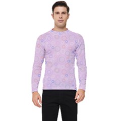 Multicolored Circles On A Pink Background Men s Long Sleeve Rash Guard by SychEva