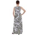 Linear Art Botanic Illustration Empire Waist Velour Maxi Dress View2