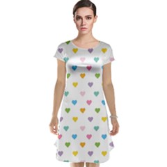 Small Multicolored Hearts Cap Sleeve Nightdress by SychEva