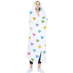 Small Multicolored Hearts Wearable Blanket by SychEva