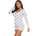 Small Multicolored Hearts Long Sleeve Boyleg Swimsuit View2