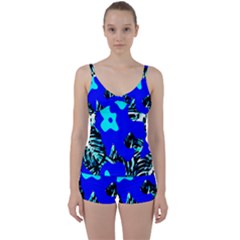 Abstract Tropical Tie Front Two Piece Tankini by 3cl3ctix