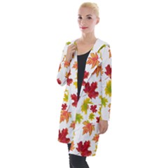 Bright Autumn Leaves Hooded Pocket Cardigan by SychEva