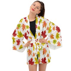 Bright Autumn Leaves Long Sleeve Kimono by SychEva