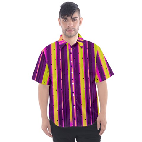 Warped Stripy Dots Men s Short Sleeve Shirt by essentialimage365