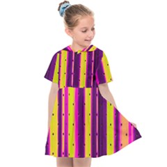 Warped Stripy Dots Kids  Sailor Dress by essentialimage365