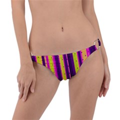 Warped Stripy Dots Ring Detail Bikini Bottom by essentialimage365