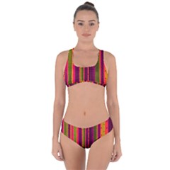 Warped Stripy Dots Criss Cross Bikini Set by essentialimage365