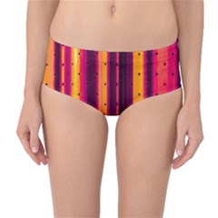 Warped Stripy Dots Mid-waist Bikini Bottoms by essentialimage365