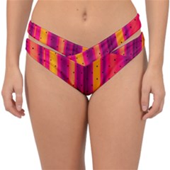 Warped Stripy Dots Double Strap Halter Bikini Bottom by essentialimage365