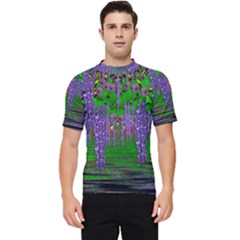 A Island Of Flowers In The Calm Sea Men s Short Sleeve Rash Guard by pepitasart