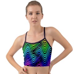 Abstract Rainbow Curves Pattern Mini Tank Bikini Top