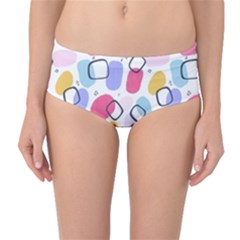 Abstract Multicolored Shapes Mid-waist Bikini Bottoms by SychEva