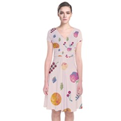 Summer Fruit Short Sleeve Front Wrap Dress by SychEva