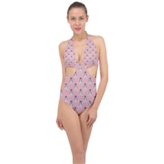Cute Husky Halter Front Plunge Swimsuit by SychEva
