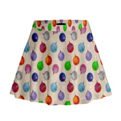 Christmas Balls Mini Flare Skirt by SychEva