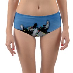 Christmas Cat Reversible Mid-waist Bikini Bottoms by Blueketchupshop