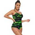Green  Waves Abstract Series No3 Retro Full Coverage Swimsuit View3