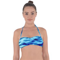Blue Waves Abstract Series No4 Halter Bandeau Bikini Top by DimitriosArt