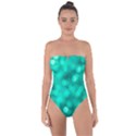 Light Reflections Abstract No9 Turquoise Tie Back One Piece Swimsuit View1