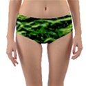 Green  Waves Abstract Series No11 Reversible Mid-Waist Bikini Bottoms View3