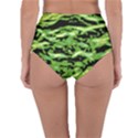 Green  Waves Abstract Series No11 Reversible High-Waist Bikini Bottoms View2