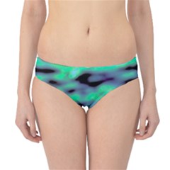 Green  Waves Abstract Series No6 Hipster Bikini Bottoms by DimitriosArt