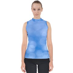 Light Reflections Abstract Mock Neck Shell Top by DimitriosArt