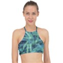 Blue Abstract Stars Racer Front Bikini Top View1
