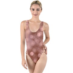 Light Reflections Abstract No6 Rose High Leg Strappy Swimsuit by DimitriosArt