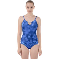 Light Reflections Abstract No5 Blue Cut Out Top Tankini Set by DimitriosArt