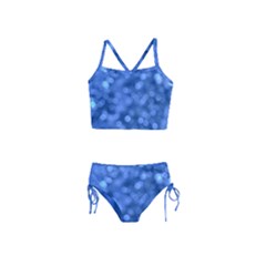 Light Reflections Abstract No5 Blue Girls  Tankini Swimsuit by DimitriosArt