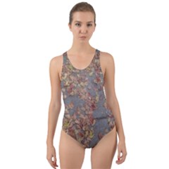 Sidewalk Leaves Cut-out Back One Piece Swimsuit by SomethingForEveryone
