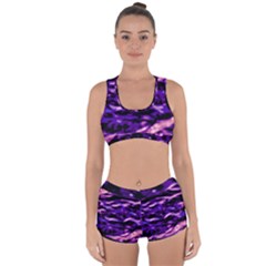 Purple  Waves Abstract Series No1 Racerback Boyleg Bikini Set by DimitriosArt